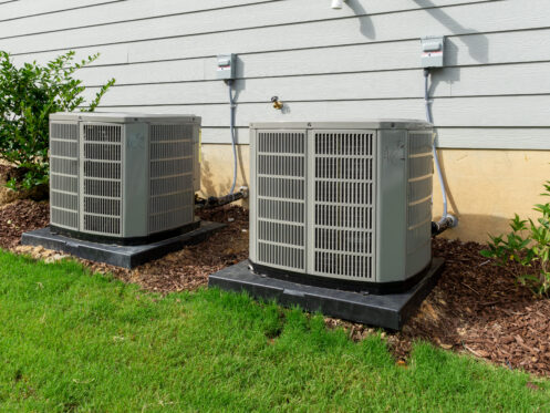 AC units connected to the residential house