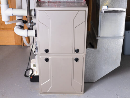 New Furnace Installation on a concrete floor